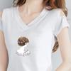 Top a maniche corte con spalle scoperte T-shirt moda chic da donna con scollo a V Streetwear