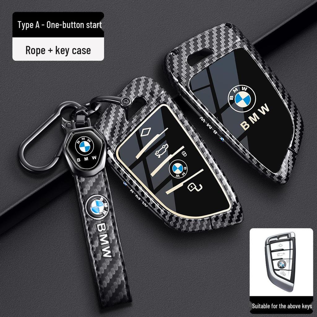 BMW Key Case - Carbon Fiber Shell for X3, 3 Series, 1 Series, 5 Series, X5, 7 Series, 325Li, 525, 530.