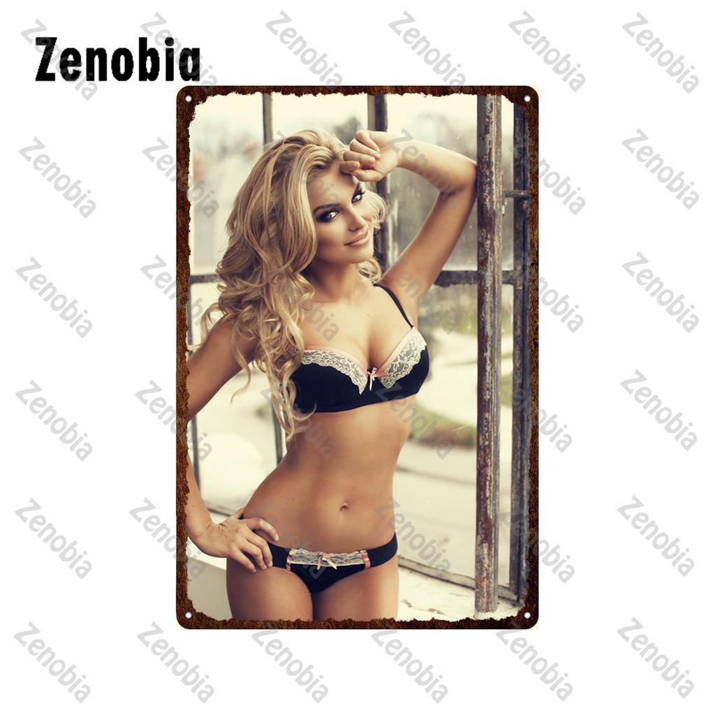 Sexy Metal Poster Angel Wings Girl Metal Signs Dropped Underwear Straps Woman Tin Signs Vintage Plaque for Bar Pub Home Decor