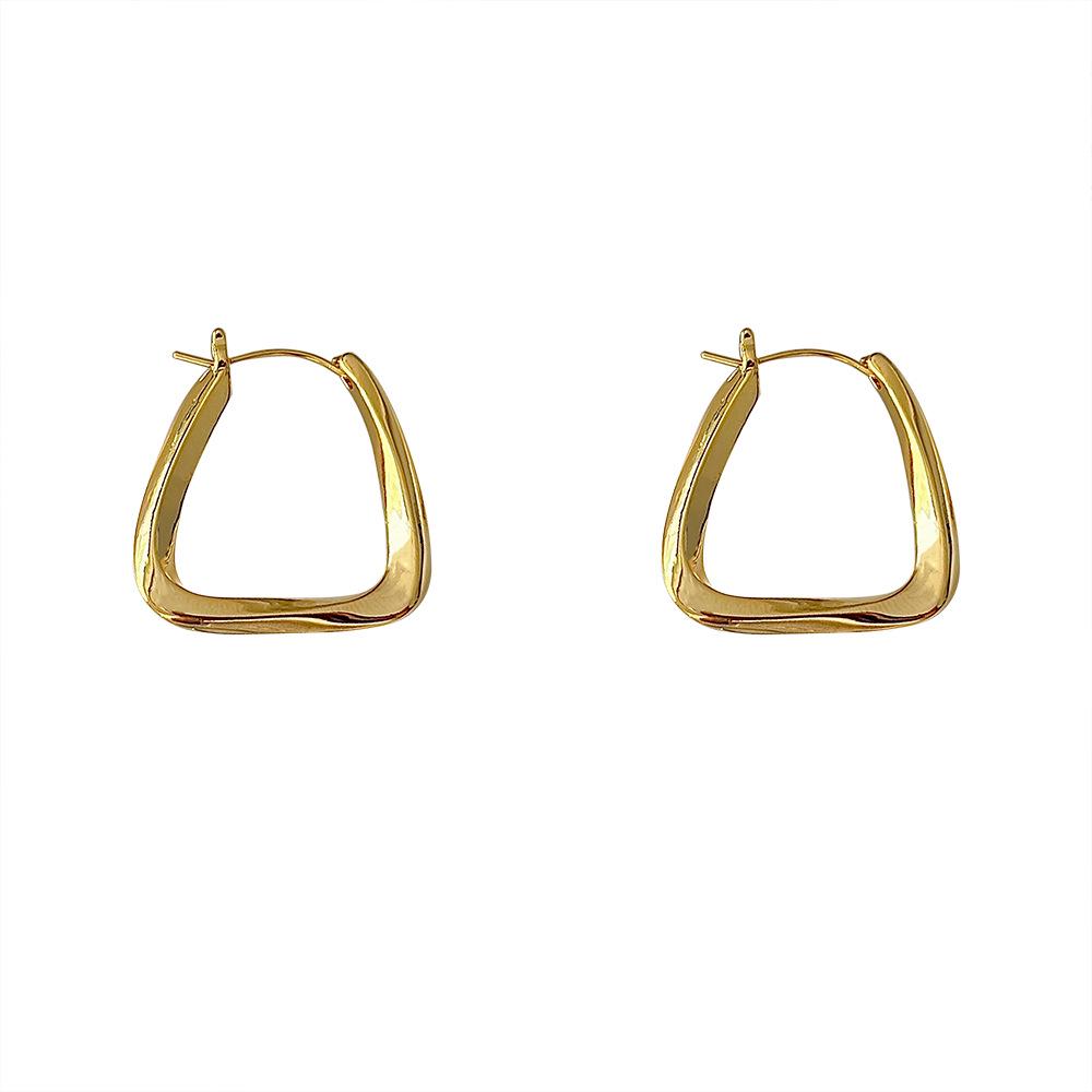 Korean Minimalist Geometric Twisted Square Earrings - Versatile Light Luxury Jewelry