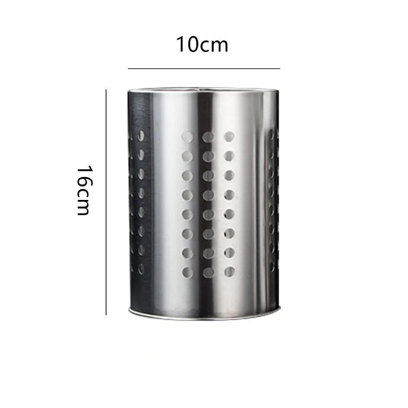 Stainless Steel Kitchen Gadgets Tableware Chopsticks Knife Fork Scissors Clip Hollowed Out Drain Storage Container