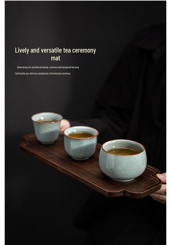 Ru Kiln Ice Flower Crackle Glaze Kung Fu Ceramic Tea Cup - Mastery In Personal Tea Tasting, Gift Box Included