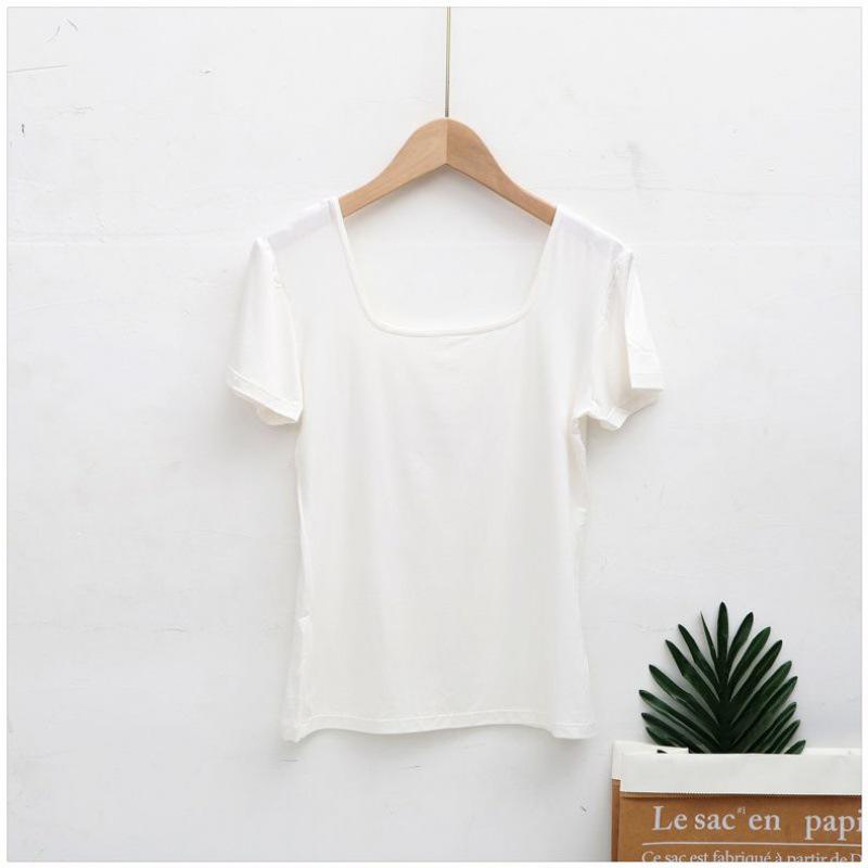 Korean Style Women’s Large U-Neck Backless Top – Short-Sleeved, Sexy, All-Match Nightclub Wear.