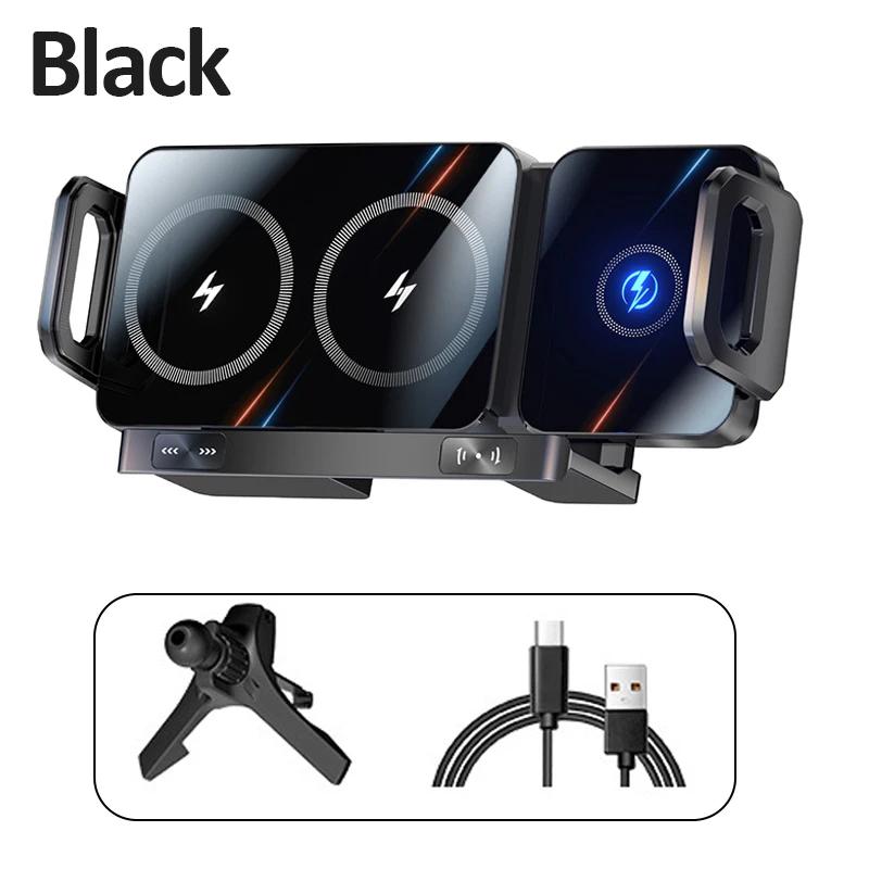 

Wireless Car Charge 2 in 1 Auto Rotating Car Phone Holder for Samsung Galaxy Z Fold 7 6 5 4 and Small ipad iPhone Fast Charging