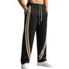 Men's Striped Athletic Sweatpants Loose Fit Straight Leg Track Pants with Elastic Waistband and Drawstring for Casual Wear