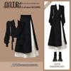 2026 Winter Retro Red Top & Irregular Slimming Skirt Set