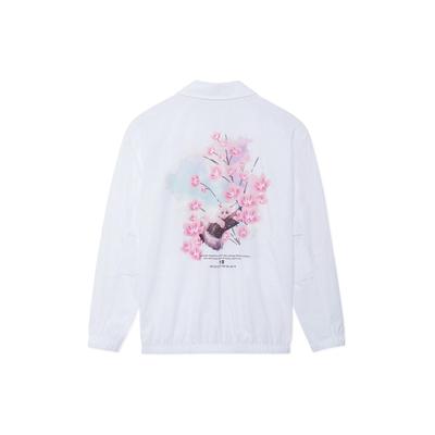 Li-Ning Sakura Series Botanical Floral Print Loose Casual Sun-Protective Jacket Unisex Jacket White AFDS943-3