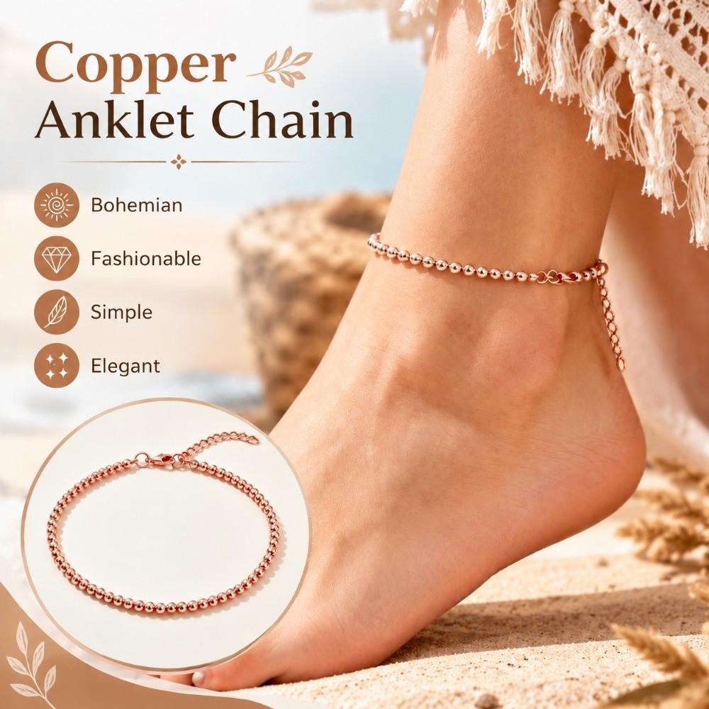 Waterproof Anklet Chain Adjustable Beaded Bracelets Statement Jewelry Ankle Bracelets Beach