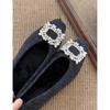 New Style Platform Square-toe Women's Shoes with Light Water Droplet Rhinestones