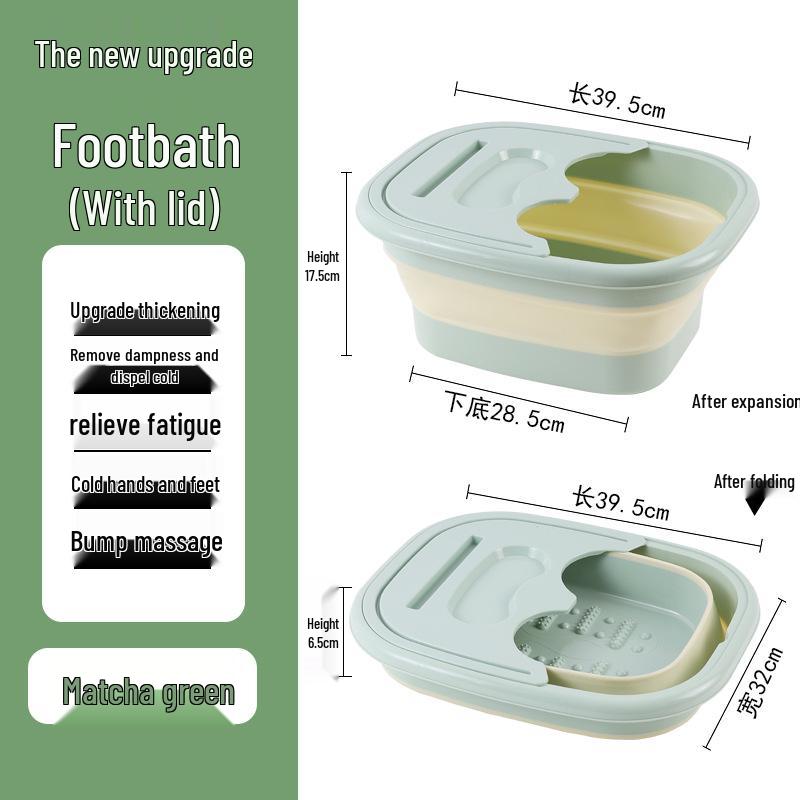 Zusammenklappbares Fußbadbecken mit Deckel für den Heimgebrauch - Fußbad, Massage, Gesundheitspflege, Kalte Gebärmutter-Therapie, Überknöchelige Wäsche