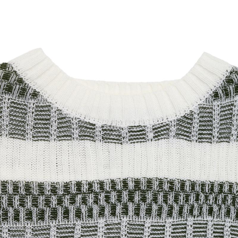 Baifen Zhiyi: 2025 European & American Autumn Knitwear, Round Neck Double Stripe Women's Sweater