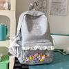 Schoolbag Korean ins College Style Personality High Value Middle School Student Backpack Sweet Lace Soft Girl Style Travel Backpack