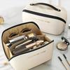 Large Leather Travel Cosmetic Bag for Women Cosmetic Organizer High-capacity Makeup Bag Storage Pouch For Female Makeup Box