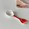 1Pcs Cute Underglaze Ceramic Spoon INS Long Handle Perfect For Home Dessert Spoon Yogurt Oatmeal4