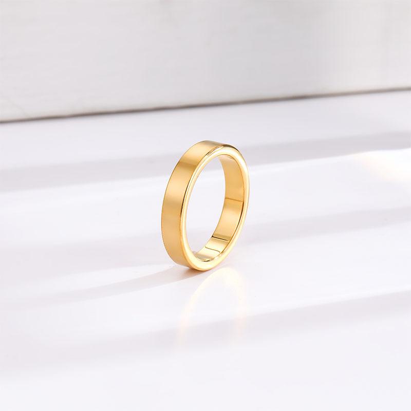 Simple 4mm Glossy Titanium Steel Ring, Women's High-end Couple Ring, Versatile Index Finger Accessory