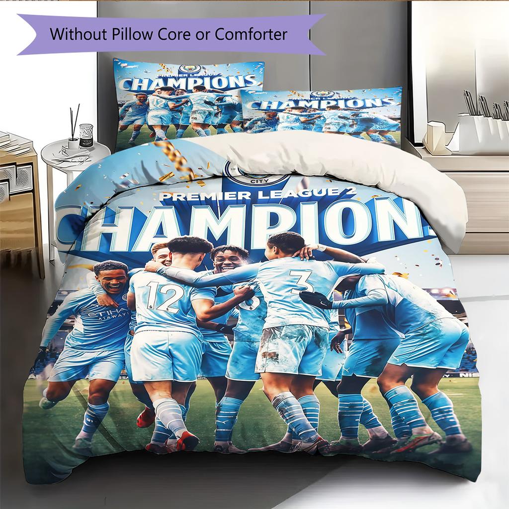 The Blues Team Bedding Quilt Set Quilt Cover Pillowcase Home Decoration Birthday Gift (1 * Duvet Cover + 2 * Pillowcase, Without Core)