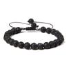 Natural Stone 6mm Beads Bracelet Adjustable Rope String Braided Bracelets For Women Men Amethysts Red Agates Lava Beaded Bangles