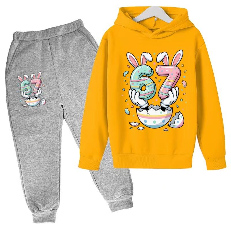 Kids Hoodie New Six Seven 67 Print Clothes Sweatshirt+Pants 2P Boy Girl Toddler 3-12Years Casual Top Pullover Sports Fashion Set