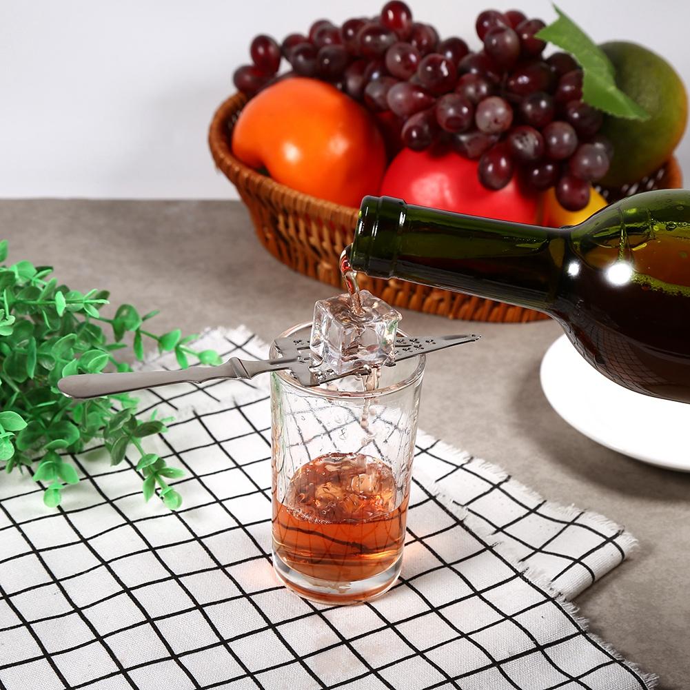 1x 304 Stainless Steel Cocktail Bar Glass Cup Drinking Filter Wormwood Spoon (#2)