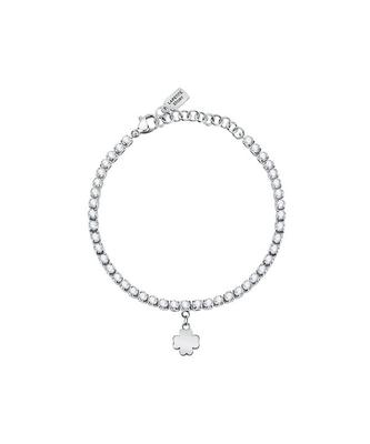 Steel Four Leaf Bracelet With Clear Crystal LPS05ARR70 For Women