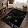 1pc Black Bottom Line Striped Car Track Map Pattern Square Carpet for Bedroom And Living Room Decoration, Indoor Use