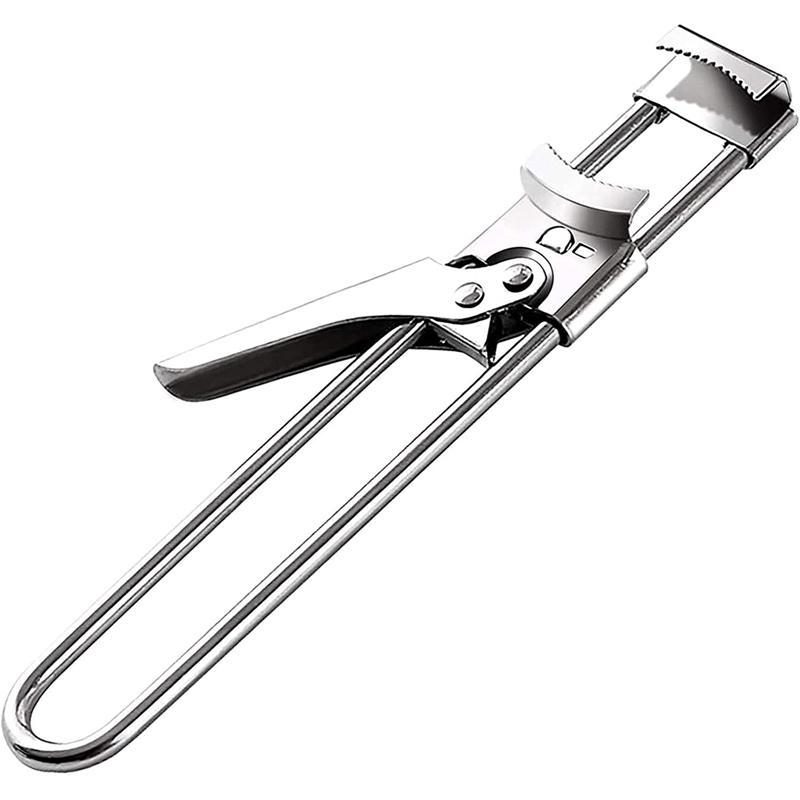 

Открывалка для бутылок из нержавеющей стали, регулируемая открывалка для консервных банок, многофункциональная открывалка для банок 0,5-16 см, кухонные принадлежности серебряный