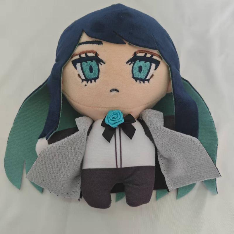 New Cute Ado Singer Plush Ado Character Dolls with Blue Bow and Black Outfits Soft Stuffed Plushies for J-Pop Fans Kids Birthday Gift Home Decoration