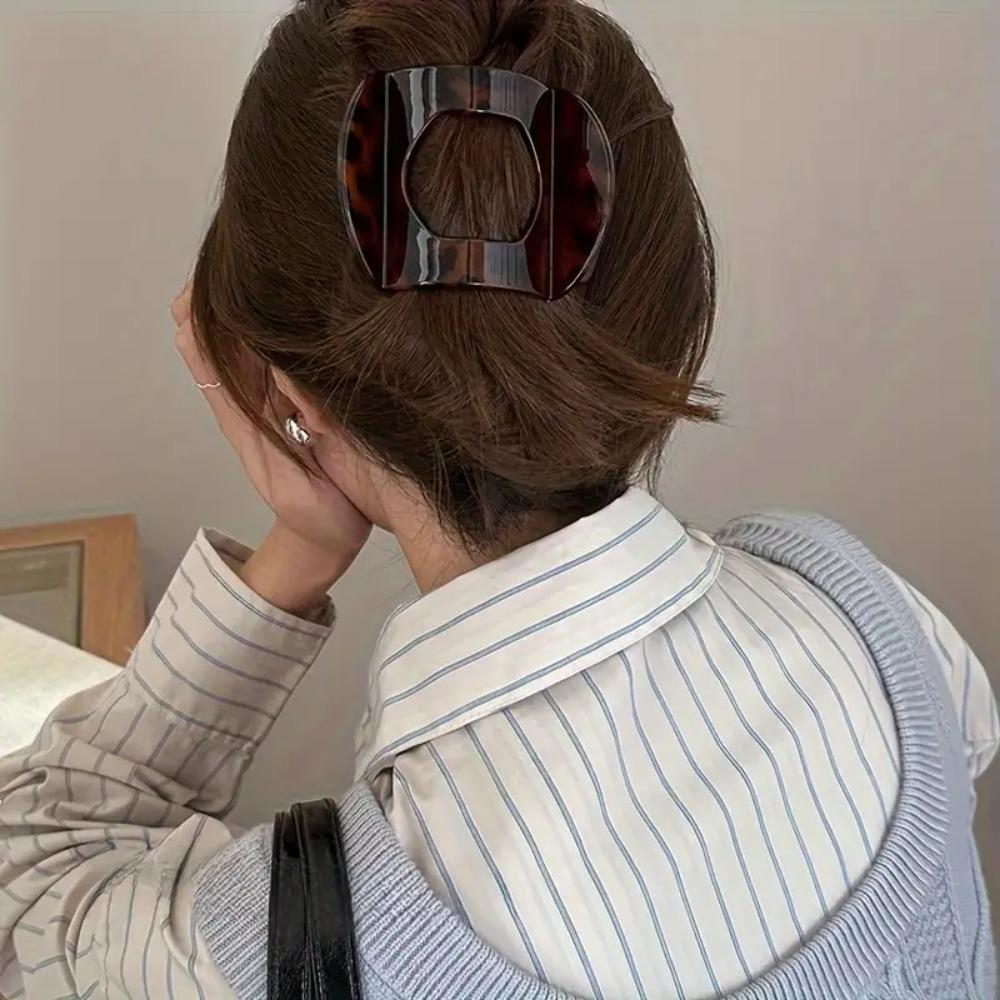 Bernsteinfarbenes Haarnadel-Set mit Leopardenmuster für Frauen, großes Haar-Accessoire, ästhetische geometrische Haarnadeln für Dutts