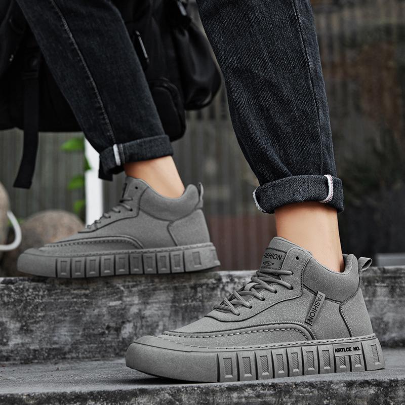 New Fashion Autumn And Winter Men's High Top Martin Boots Students Male Boys Trending Soft Sole Work Shoes Labor Protection Martin Sneakers