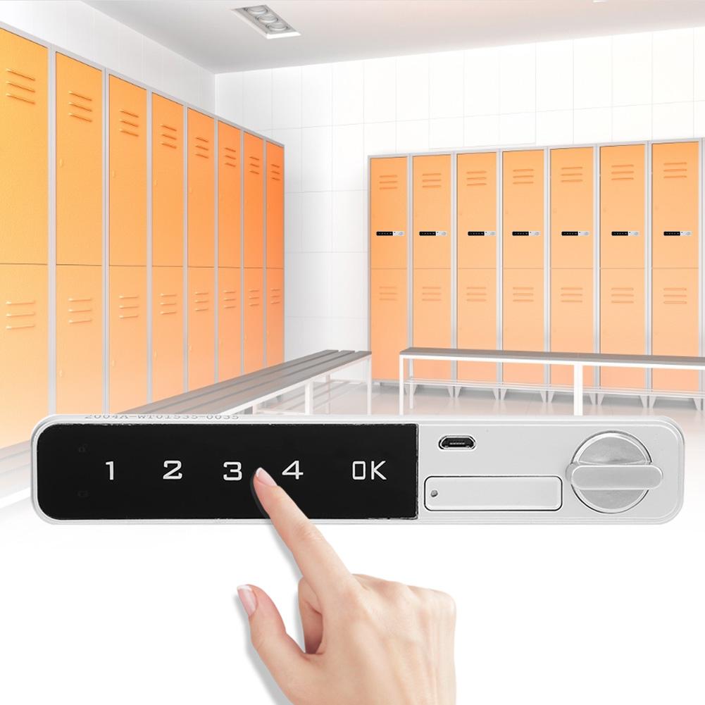 Smart Password Lock Zinc Alloy Touch Keypad Flat Bolt for File Cabinet Wardrobe