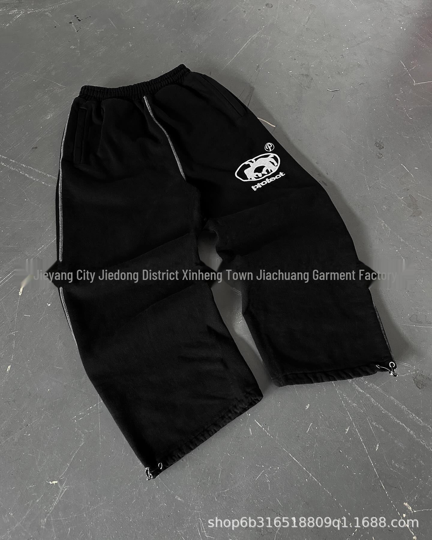 

Retro Street Style Printed Sweatpants: Autumn/Winter Hip-Hop Loose Fit for Couples S