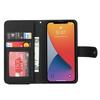 For iPhone 13 Mini Stand Case PU Leather Phone Cover with Straps/Zipper Wallet/Multiple Card Slots