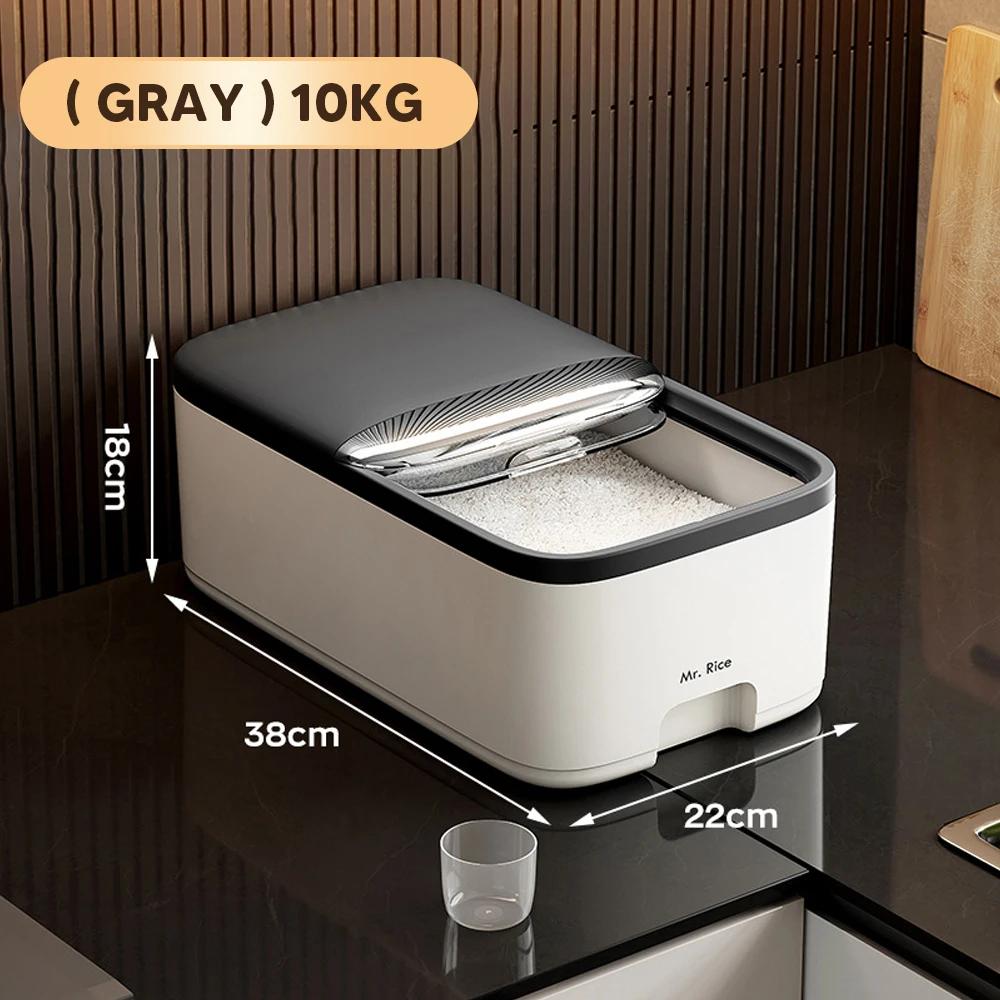 5/10KG Rice Storage Box Grain Sealed Jar Insect Proof Moisture Proof with Sliding Cover Rice Containers Kitchen Rice Storage Box