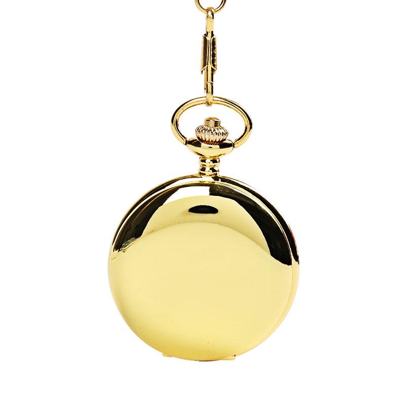 Large Chunky Gold Double-Sided Quartz Pocket Watch with Engraving