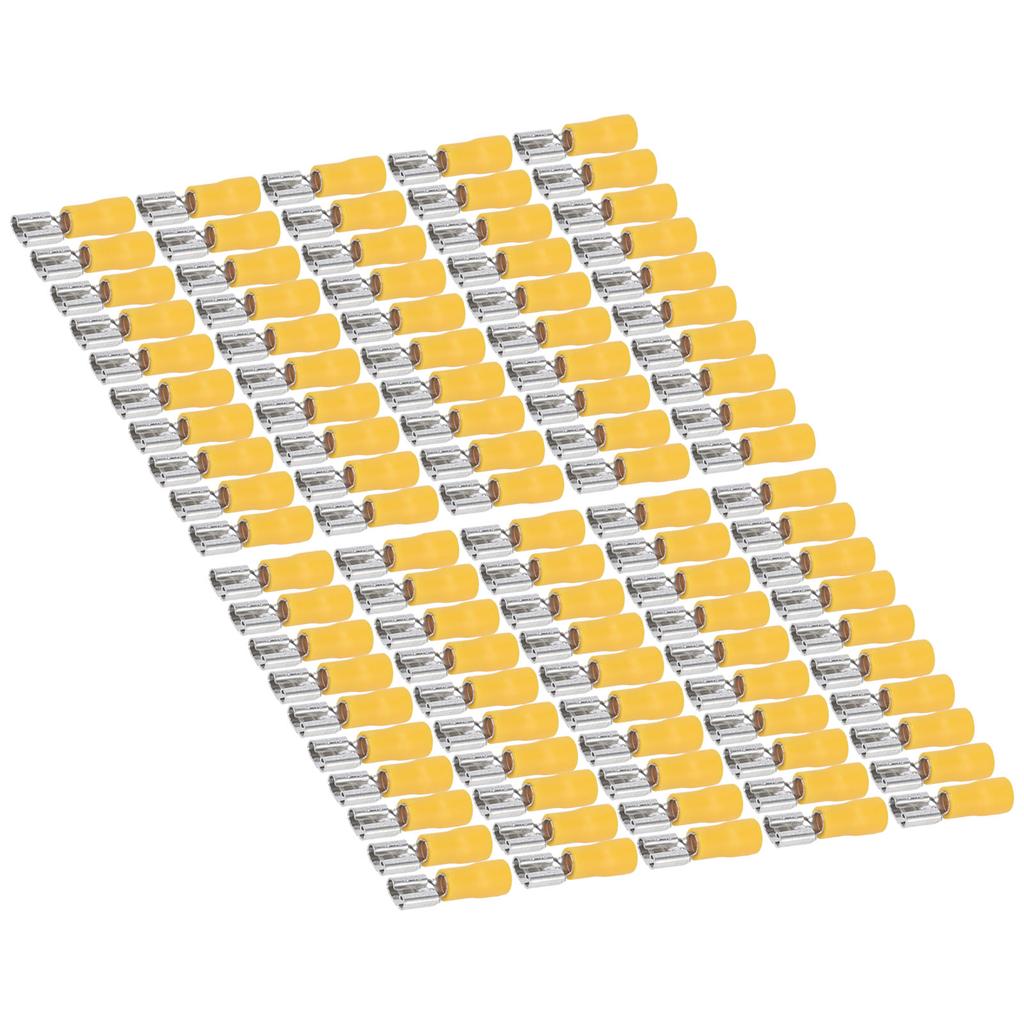 100PCS Insulated Wire Terminal Female Spade Electrical Crimp Connector for AWG 12‑10 4‑6mm²