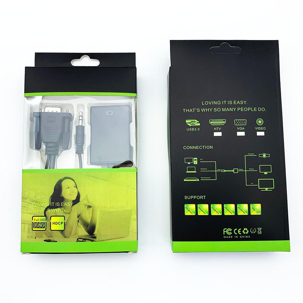 VGA Male To HDMI Female Audio Adapter Cable for Desktop Display