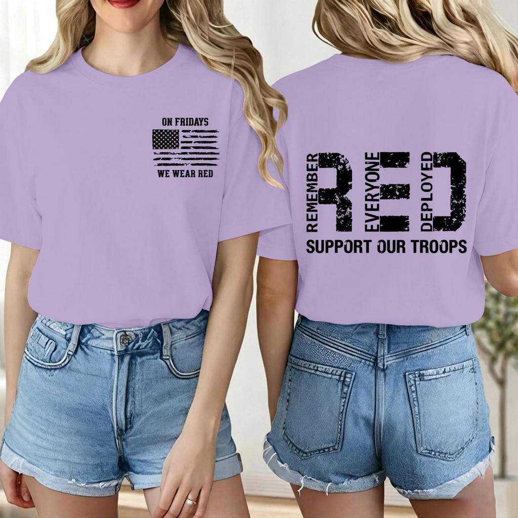 Women Casual Short Sleeve Crew Neck T Shirt Letter Print Loose Fit Lightweight Comfortable Daily Wear Top