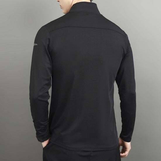 Men's Sports Shirts Stand Collar Half Zip Sweatshirt Solid Color Slim Fit Long