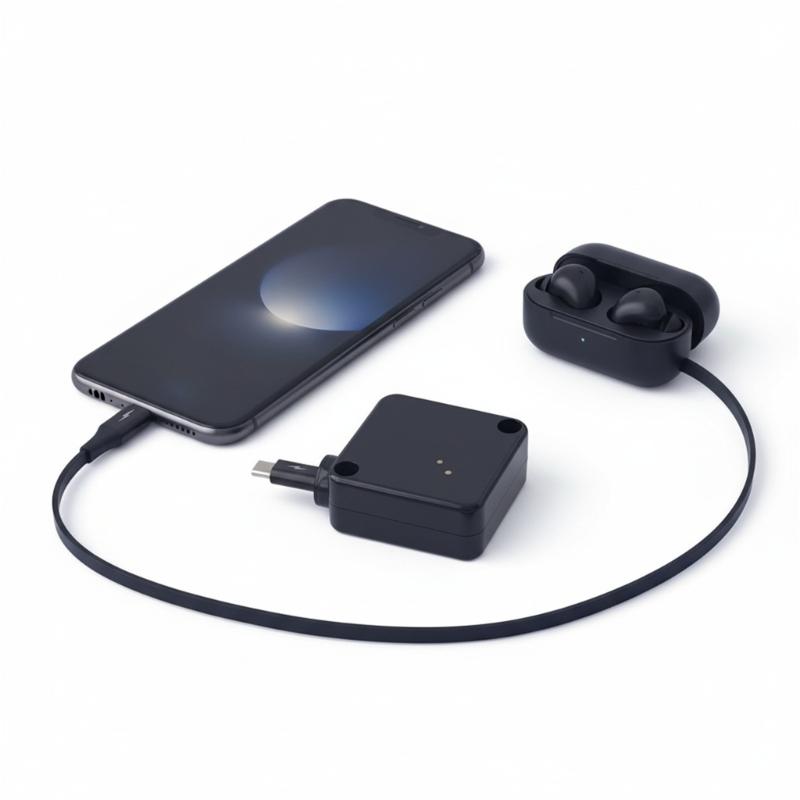 Portable Retractable USB C Charging Cable Featuring 100W Fast Charging 480Mbps Data Transfer Auto Roll Technology for TangleFree Experience