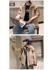 Men's Oversized Patchwork Wool Coat – Hong Kong Style Loose Fit Lapel Jacket, Trendy Korean Casual Design