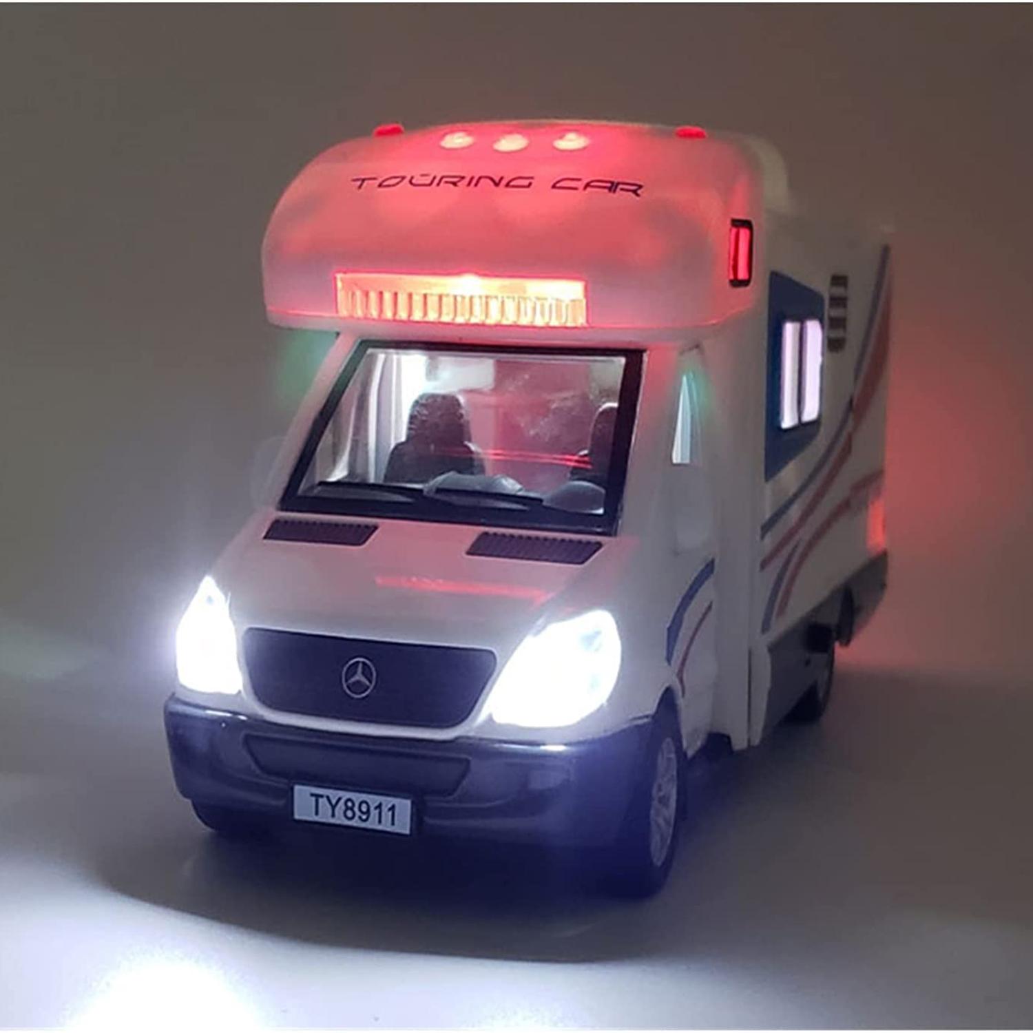 Camper Giocattolo In Pressofusione Scala 1:32 Con Luci E Suoni - Regalo Per Bambini