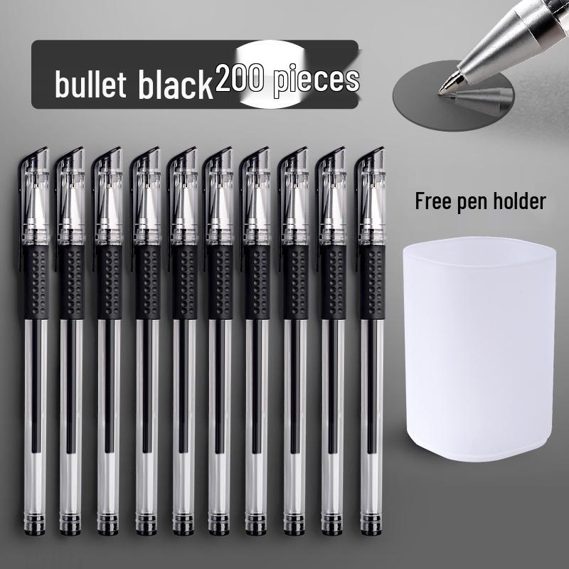 Lot de 200 stylos standard européen 0,5 mm: Stylos à bille à pointe fine à séchage rapide, noir et rouge, pour étudiants.