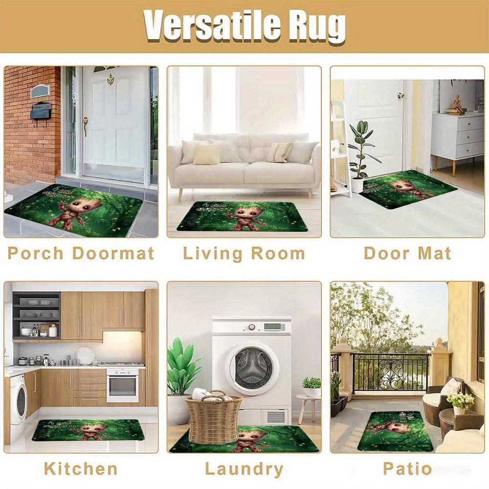 1pc Groot Fashion texture floor mat, room decorative floor mat, high elasticity door mat, suitable for placing in front of the