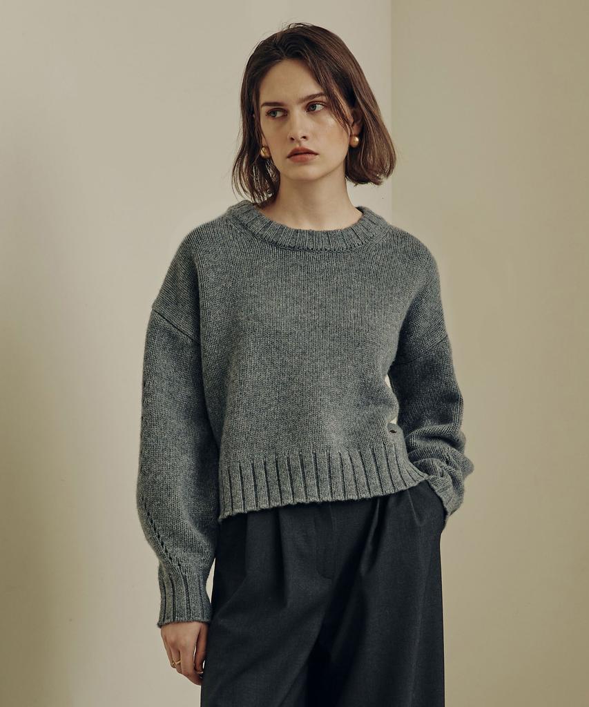 ZEROSTREET [2 Colors] Le Zero Cashmere Round Neck Sweater