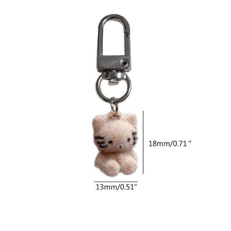 Unique Brown Plush Dolls Keychain Heart Bear Plush Keyring Cute Rabbit KeyRing Keychain Friend Birthday Gifts for Kids