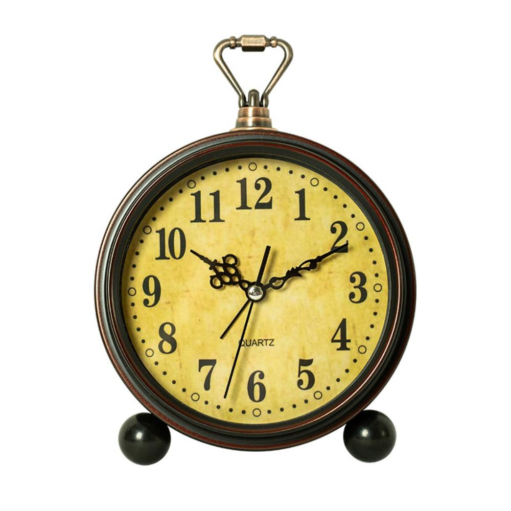 Retro Battery Alarm Clock Hangable Decoration Wall Clock Energy Saving Mechanical Clock  School