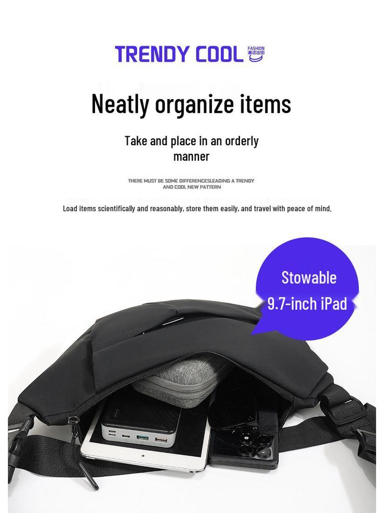 Herren Trendige High-End Crossbody Brusttasche für Freizeit und Outdoor-Radfahren