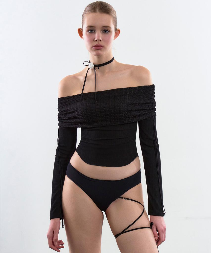 Vinaj Jenny Rose Ribbon Choker (Black)