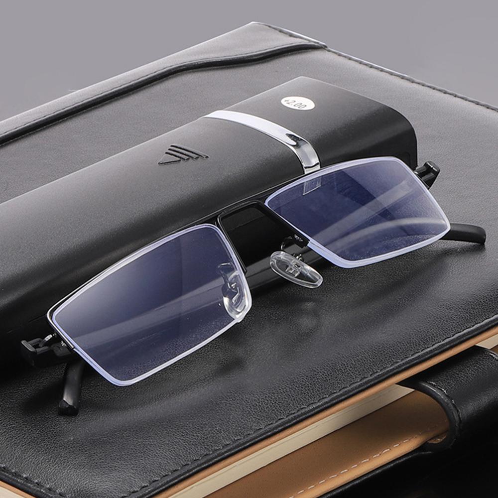 Executive Office Style Black Reading Glasses for Men with Portable Case +0.75 +1 +1.25 +1.5 +1.75 +2 +2.5 To +4