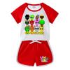 Kids' Summer Color Block Sports Set: Short Sleeve Tee & Hot Pants Two-Piece